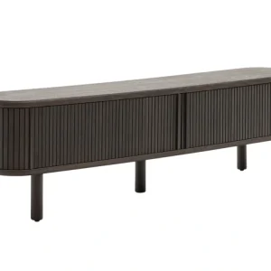 Tmavě hnědý dřevěný TV stolek Kave Home Mailen 200 x 40 cm Ověřený